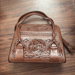 Elegant Vintage Brown Leather Handbag
